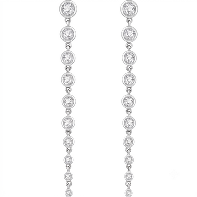 Lab-grown Diamond Bezel Dangle Earrings 2CTW