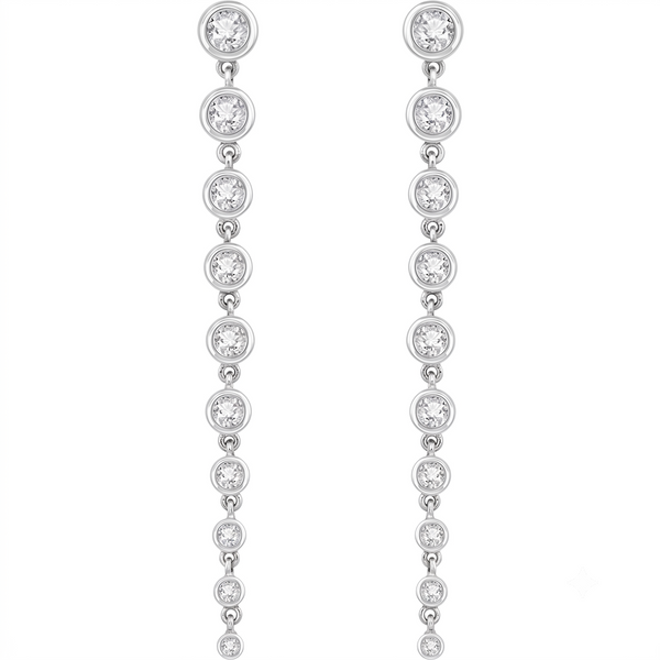 Lab-grown Diamond Bezel Dangle Earrings 2CTW