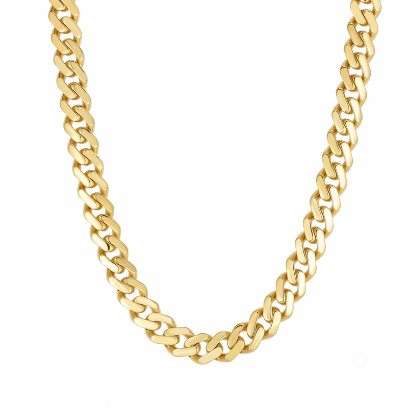 14K Yellow Gold Lite Miami Cuban Chain Necklace