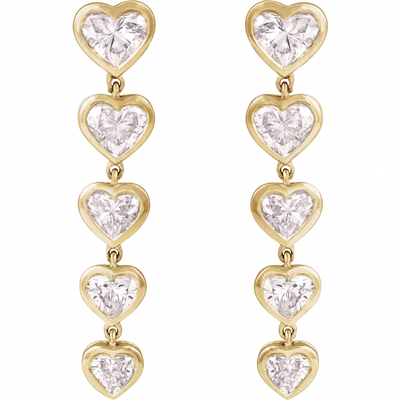 Les Petits Coeurs Heart Lab-Grown Diamond Earrings