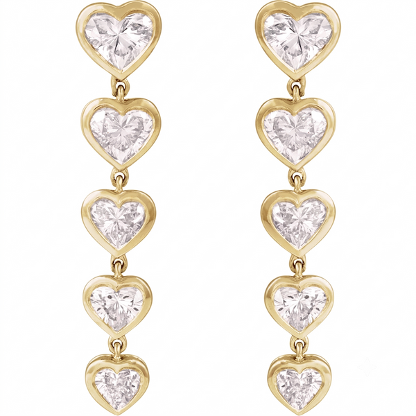 Les Petits Coeurs Heart Lab-Grown Diamond Earrings