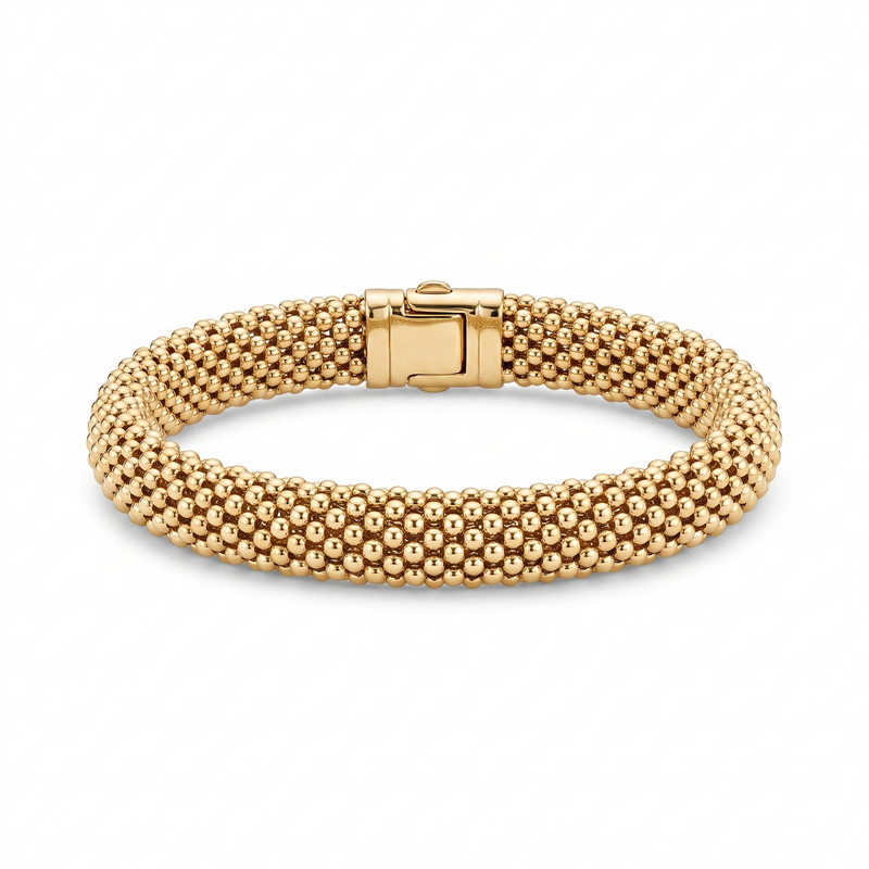 Gold Popcorn Link Bracelet