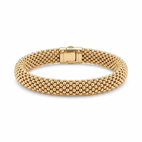 Gold Popcorn Link Bracelet
