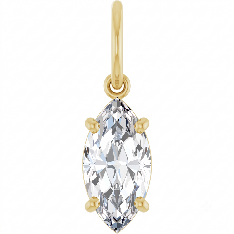 Lab-Grown Diamond Marquise Charm Pendant