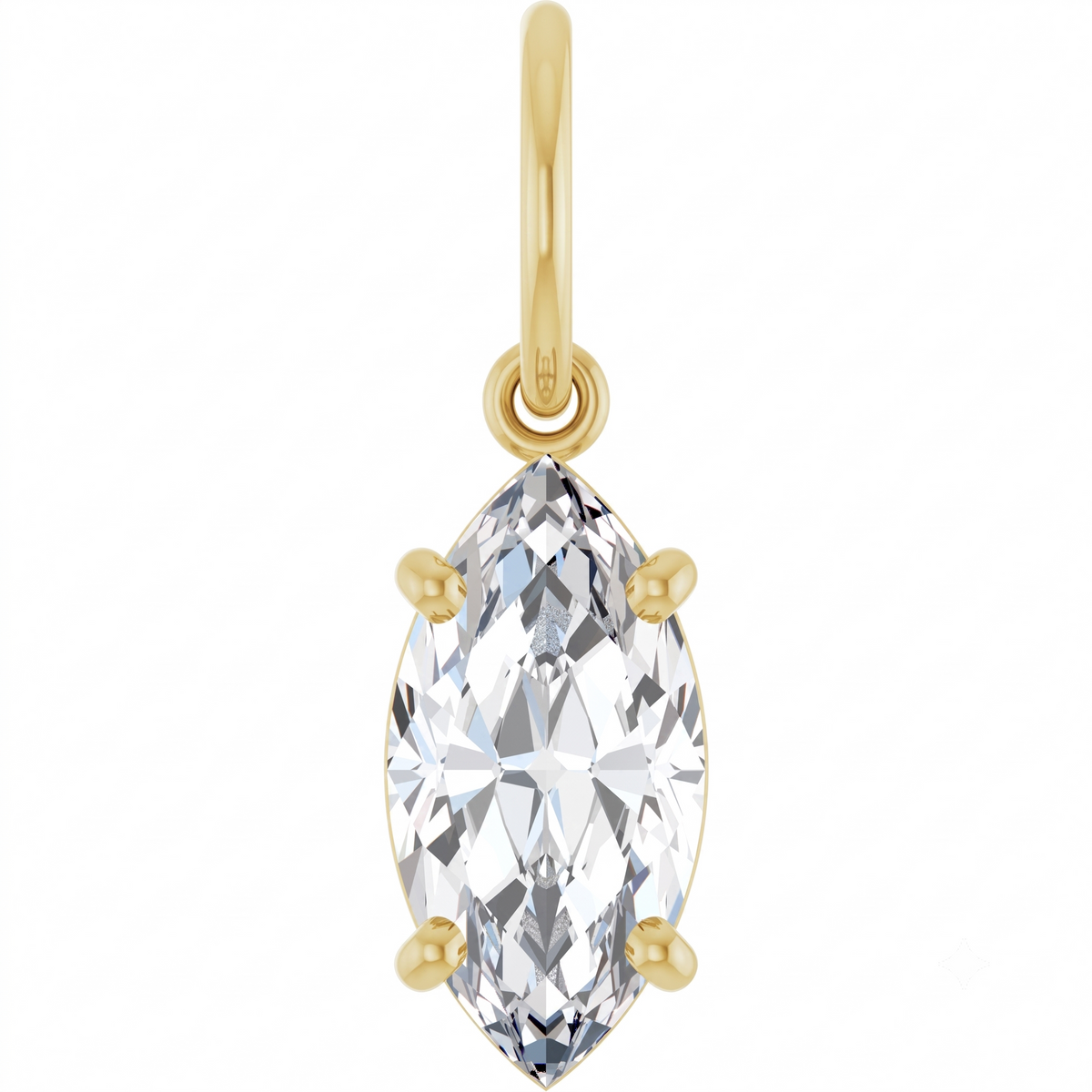 L'Étincelle de Versailles, 14K Gold Diamond Marquise Charm Pendant