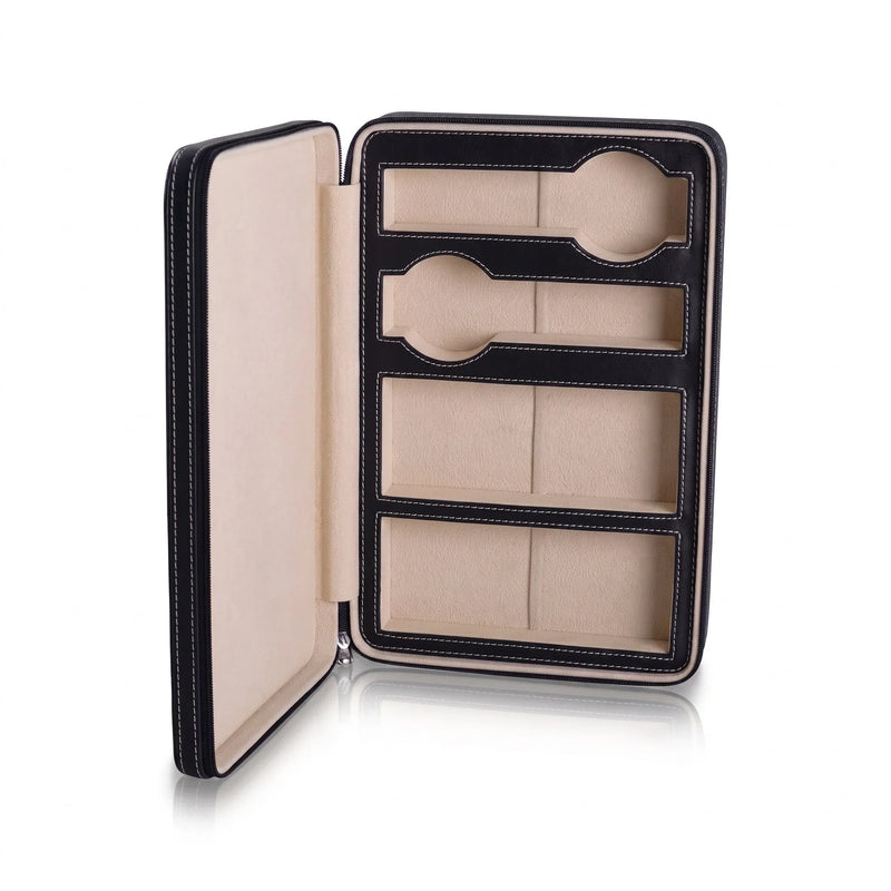 Velours de Tuileries, Leather Timepiece & Eyewear Organizer