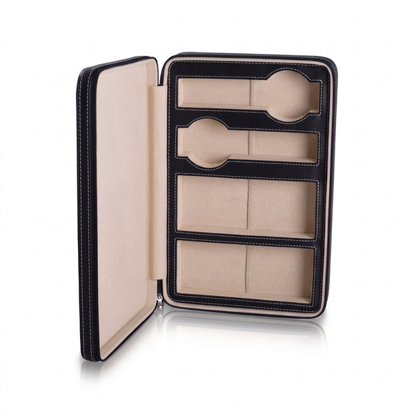 Velours de Tuileries, Leather Timepiece & Eyewear Organizer