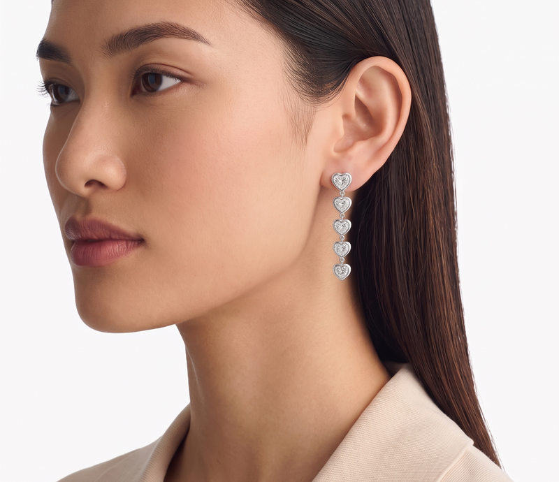 Les Petits Coeurs Heart Lab-Grown Diamond Earrings