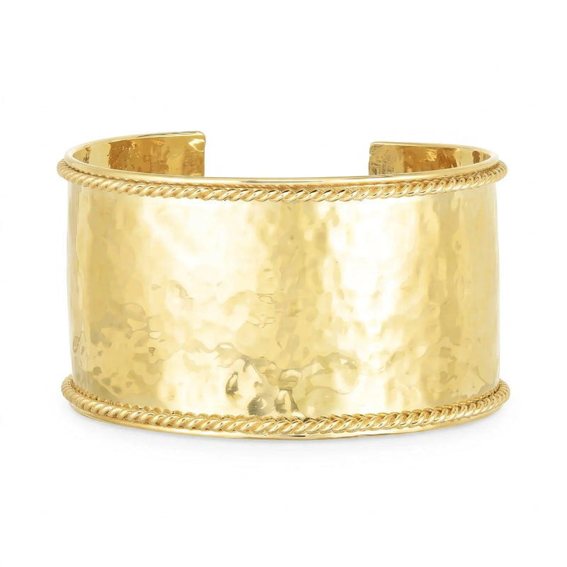 Soleil de Place Vendôme, 14K Gold Hammered Cuff Bracelet
