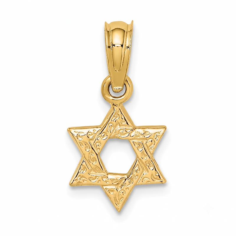 Textured Swirl Mini Star of David Charm