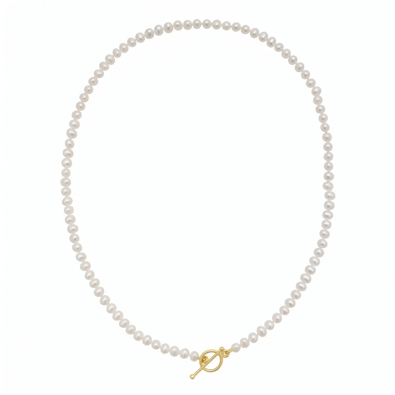 14K Pearl T-Bar Necklace