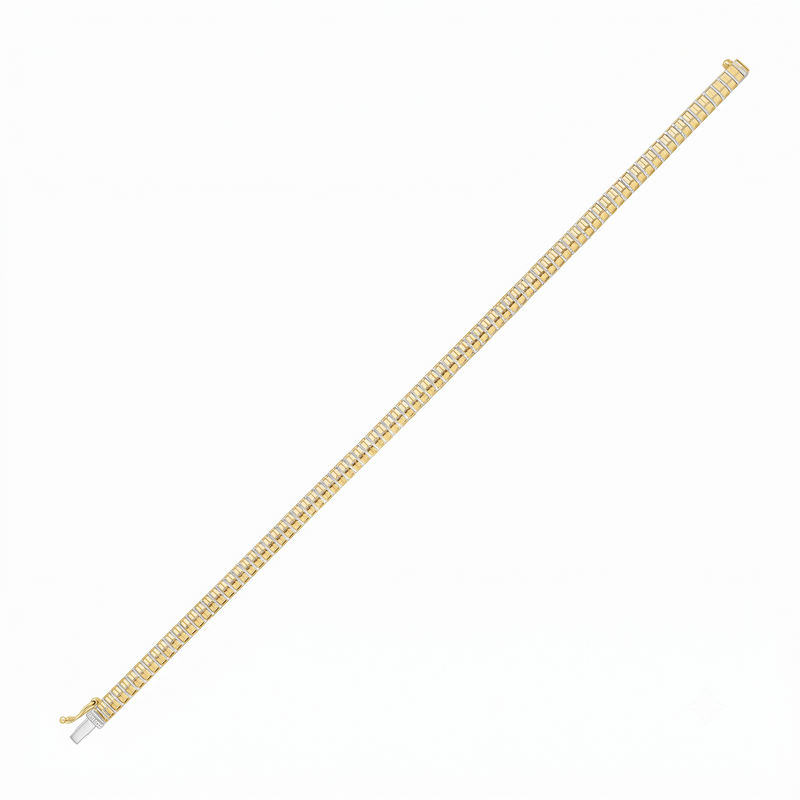 Two-Tone Gold Diamante Flexible Bracelet
