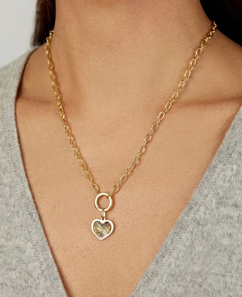 L'Anneau de Provence, 14K Gold Diamond Charm Necklace