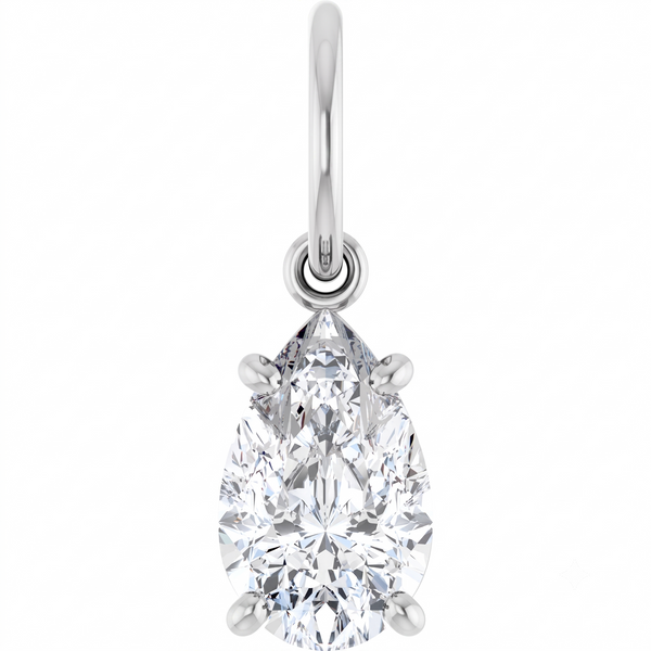 Lab-Grown Diamond Pear Charm Pendant
