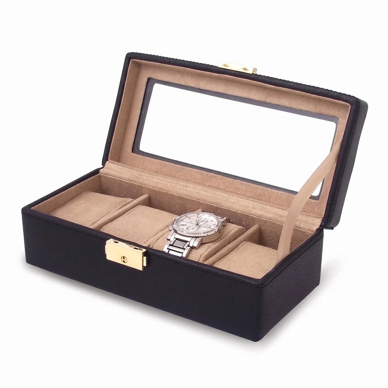 Reflet de Loire, Black Leather Four-Watch Display Box