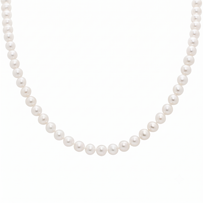 White Freshwater Cultured Pearl AA-Grade 7 x 7.5mm Necklace