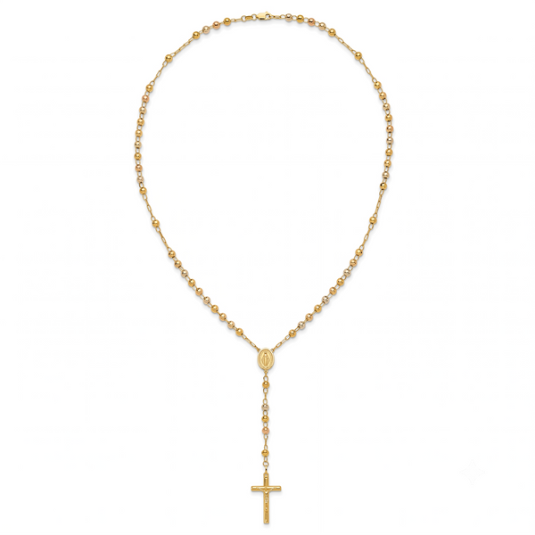 Lumière de Notre-Dame, Yellow Gold Diamond-Cut Rosary Necklace
