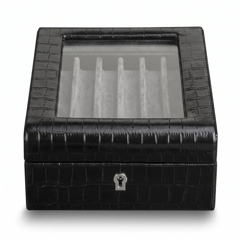 La Plume des Tuileries, Black Embossed Leather Pen Box