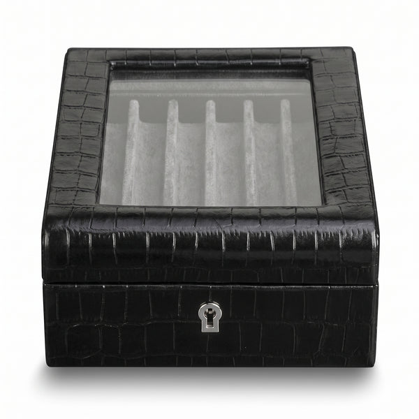 La Plume des Tuileries, Black Embossed Leather Pen Box