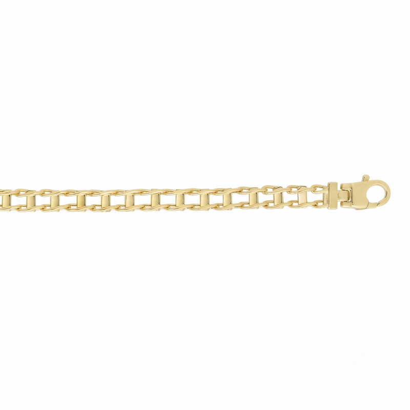 14K Yellow Gold Railroad Link Bracelet