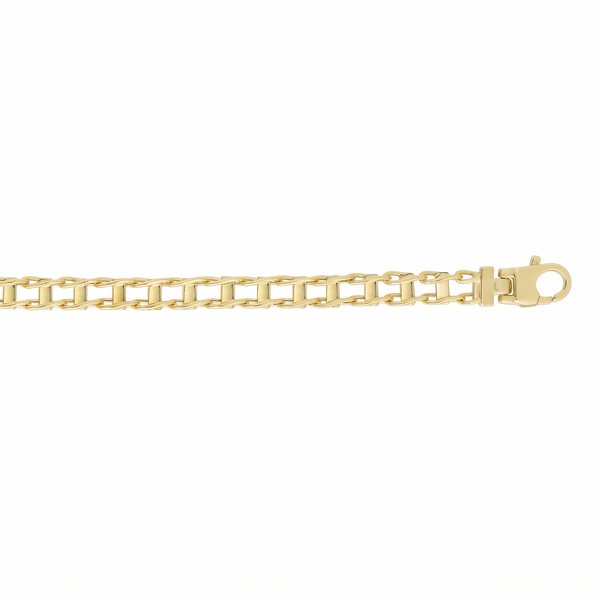 14K Yellow Gold Railroad Link Bracelet