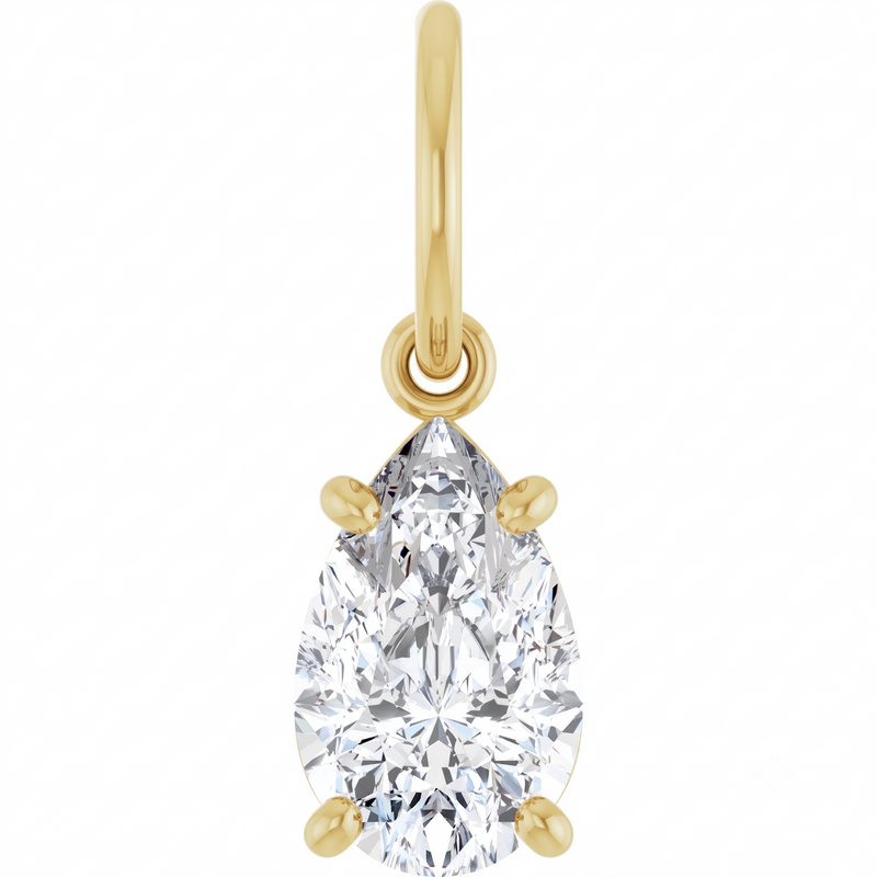 Lab-Grown Diamond Pear Charm Pendant