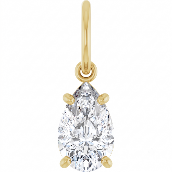 Lab-Grown Diamond Pear Charm Pendant