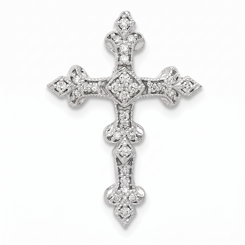 Diamond Filigree Cross Chain Pendant