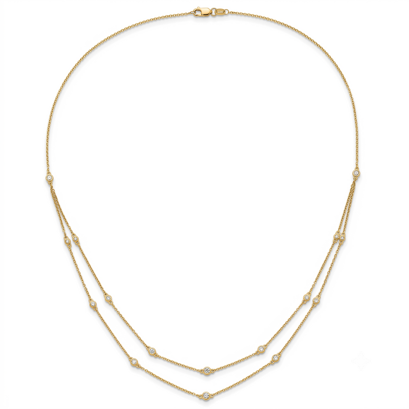 Diamond Multi-Station Double Strand Necklace