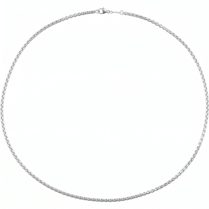 L'Ombre des Tuileries, White Gold Box Chain Necklace