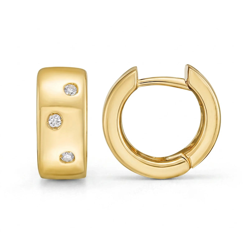 Éclat de Montmartre, Yellow Gold Diamond Hoop Earrings