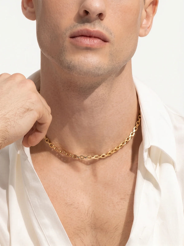 Reflet d'Élysée, 14K Gold Bold Link Chain Men's Necklace
