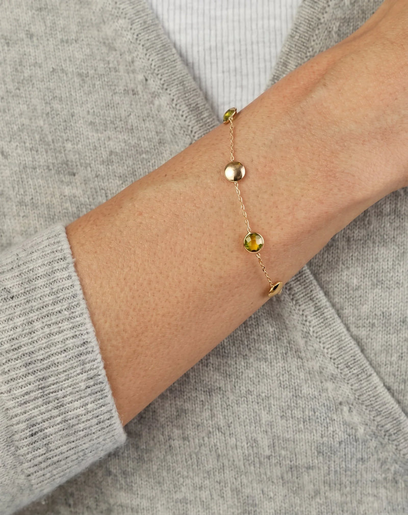 Éclat du Jardin de Giverny, Peridot Station Bracelet