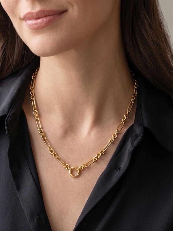 L'Éclat de Versailles, 14K Gold Figaro Link Necklace