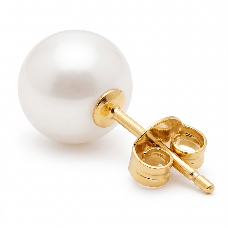 White Freshwater Cultured Pearl AA-Grade 7 x 7.5mm Earrings