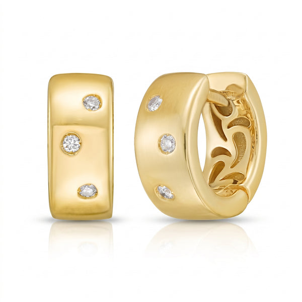 Éclat de Montmartre, Yellow Gold Diamond Hoop Earrings