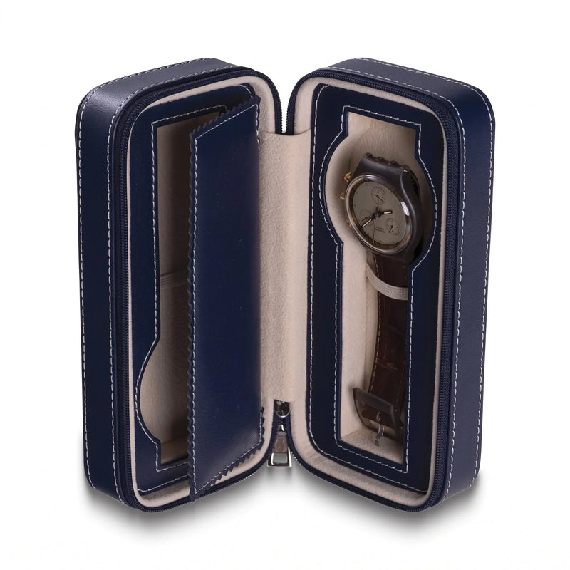 L'Étui de Montmartre, Blue Leather Watch Travel Case
