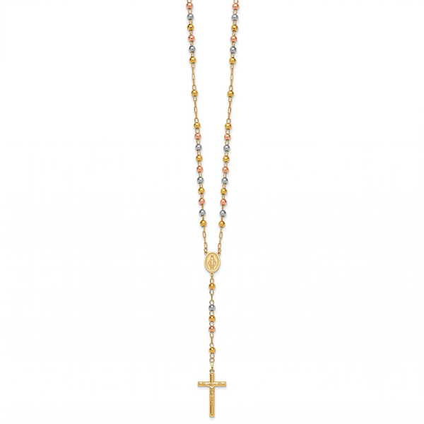 Prière de Montmartre, Tri-Color Gold Rosary Necklace