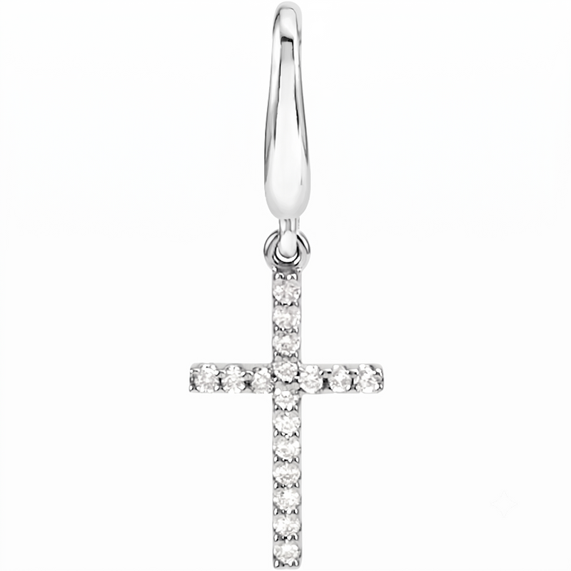 Natural Diamond Cross Charm Pendant