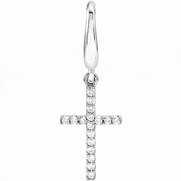 Natural Diamond Cross Charm Pendant