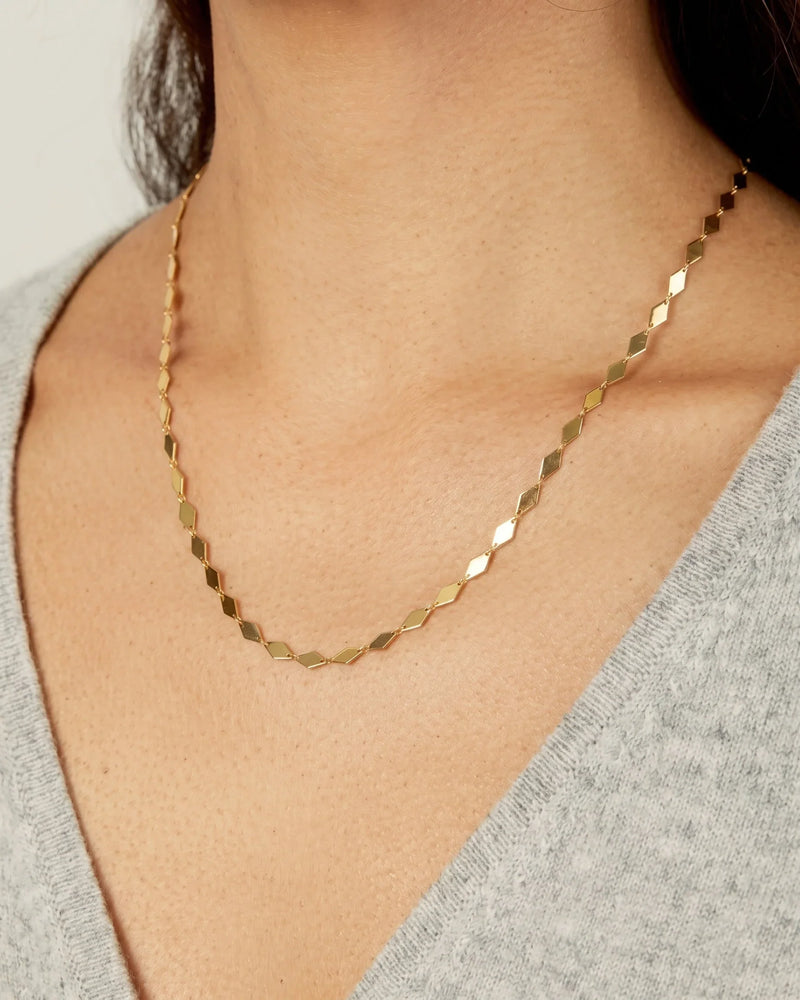 Prisme de Champs-Élysées, Gold Faceted Link Necklace
