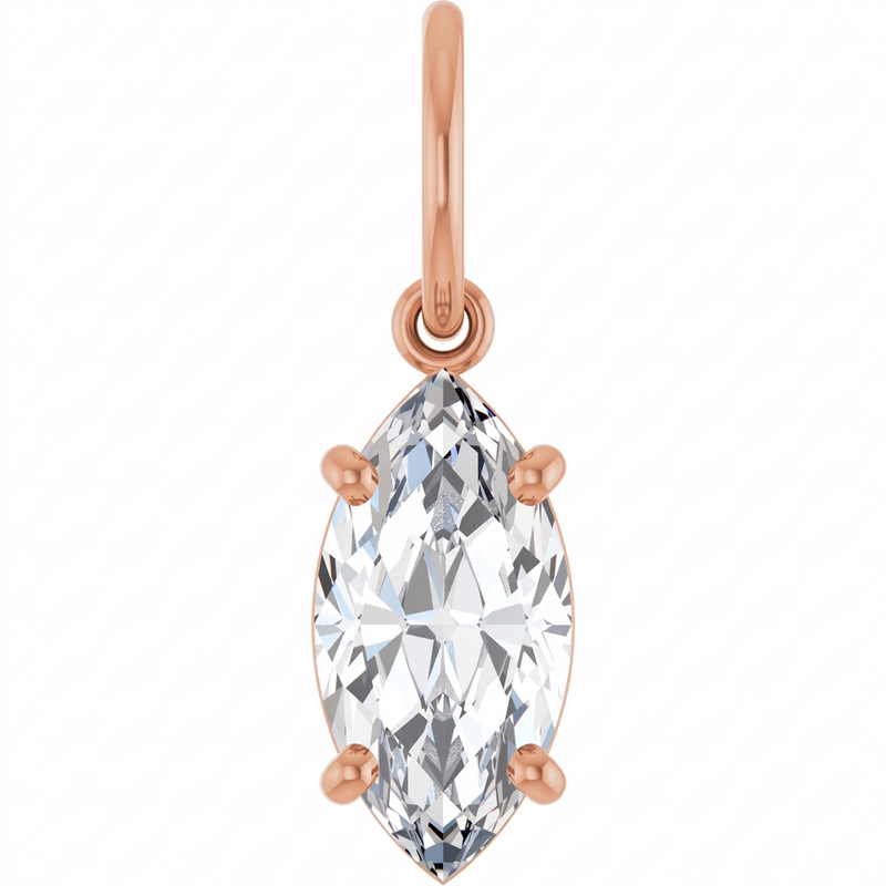 Lab-Grown Diamond Marquise Charm Pendant