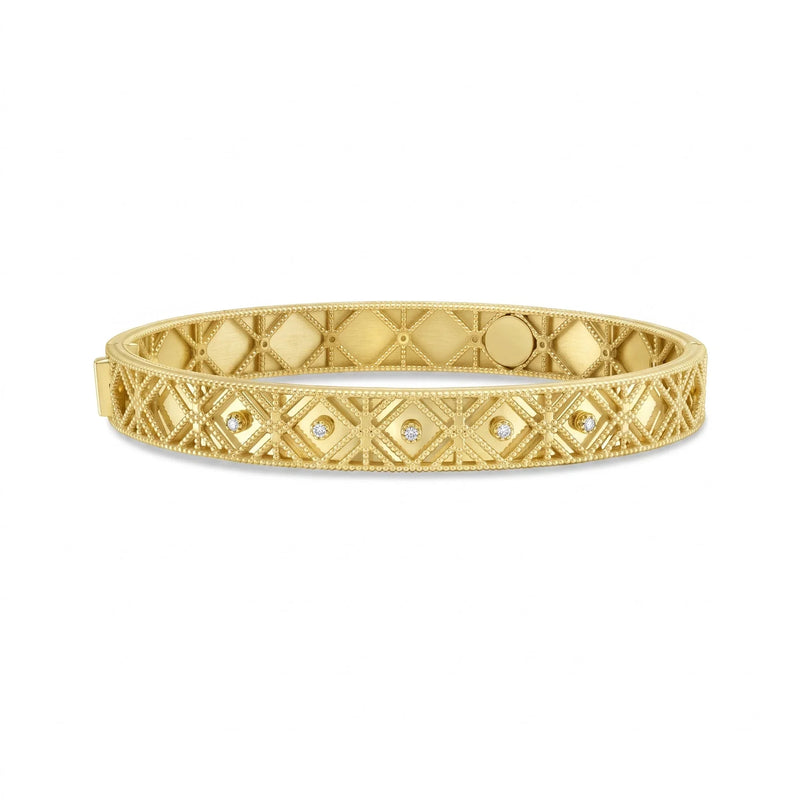 Lumière de Versailles, Yellow Gold Diamond Woven Bangle