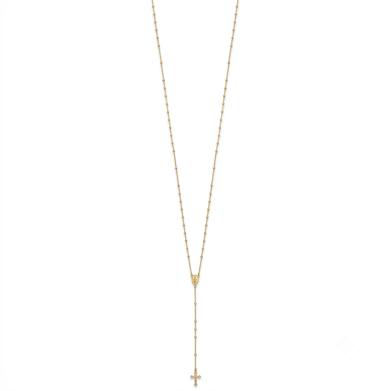 Yellow Gold Rosary Necklace