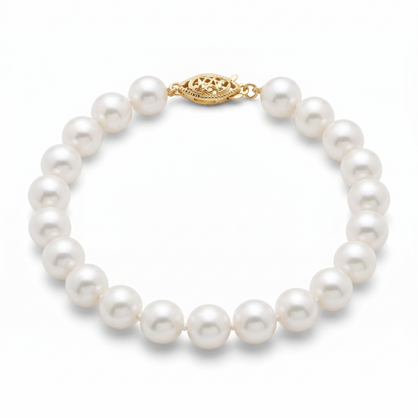 White Freshwater Cultured Pearl AA-Grade Bracelet