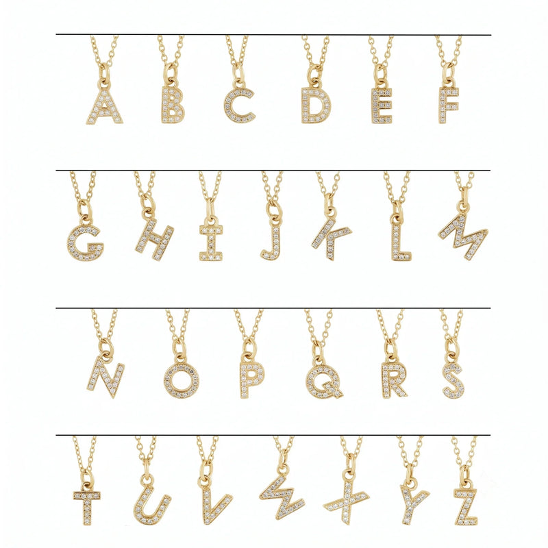 Reflet de la Côte d'Azur, Gold Diamond Letter Necklace