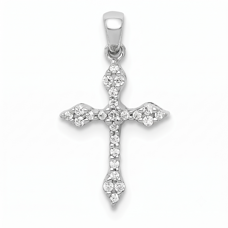 La Petite Merveilleuse, White Gold Diamond Cross Pendant