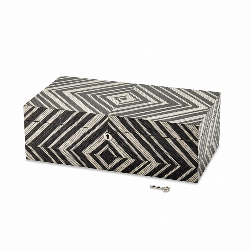L'Écrin Parisien, Striped Black & White Inlay Jewelry Box