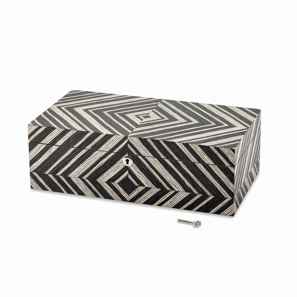 L'Écrin Parisien, Striped Black & White Inlay Jewelry Box