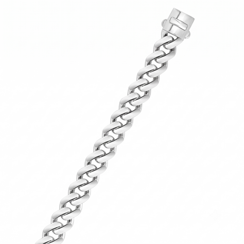 14K White Gold Lite Miami Cuban Chain Necklace
